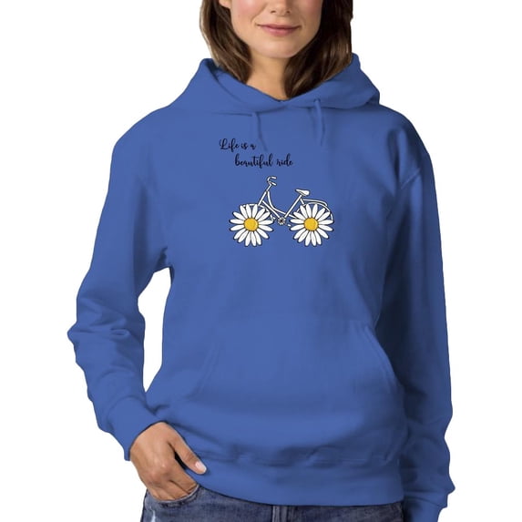 Daisy Bicycle Ride Hoodie Women -Image by Shutterstock, Female x-Large