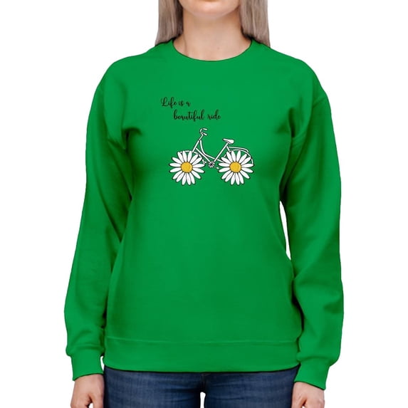 Daisy Bicycle Ride Sweatshirt Women -Image by Shutterstock, Female x-Large