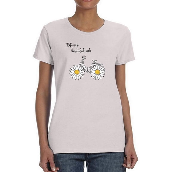 Daisy Bicycle Ride T-Shirt Women -Image by Shutterstock, Female 3X-Large