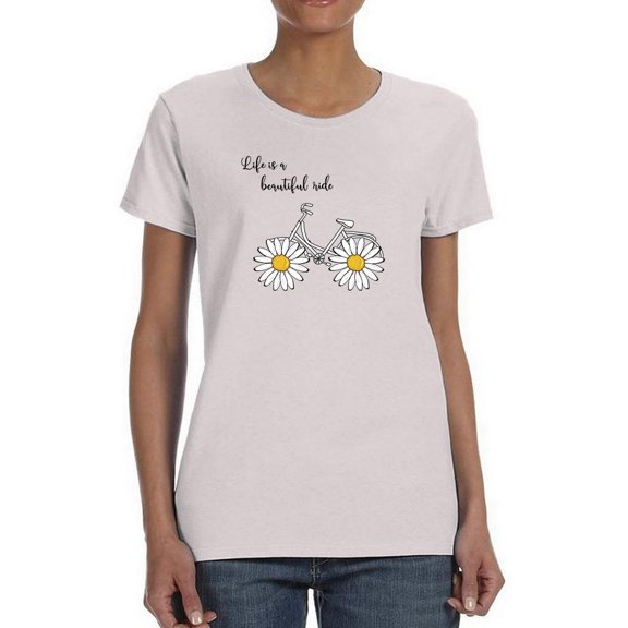 Daisy Bicycle Ride T-Shirt Women -Image by Shutterstock, Female 4X-Large
