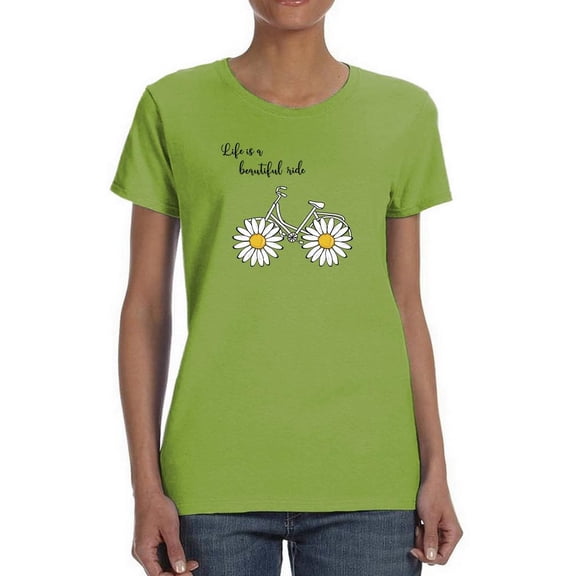Daisy Bicycle Ride T-Shirt Women -Image by Shutterstock, Female 4X-Large