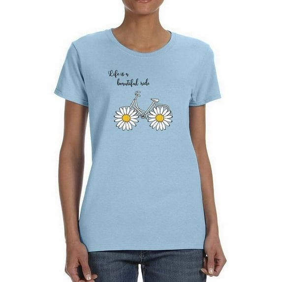 Daisy Bicycle Ride T-Shirt Women -Image by Shutterstock, Female Small