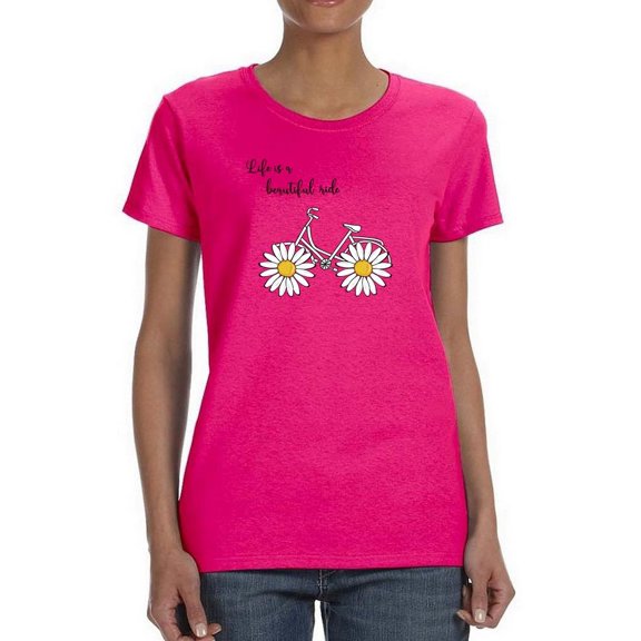 Daisy Bicycle Ride T-Shirt Women -Image by Shutterstock, Female XX-Large