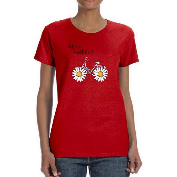 Daisy Bicycle Ride T-Shirt Women -Image by Shutterstock, Female x-Large