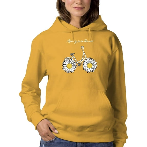 Daisy Bicycle Spring Air Hoodie Women -Image by Shutterstock, Female Large