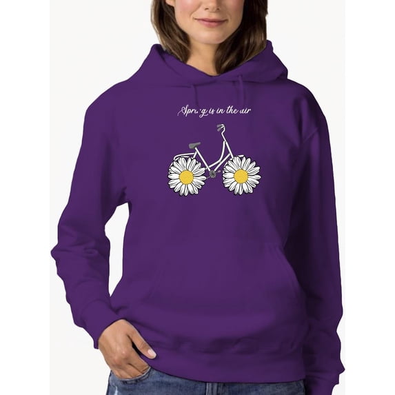 Daisy Bicycle Spring Air Hoodie Women -Image by Shutterstock, Female x-Large