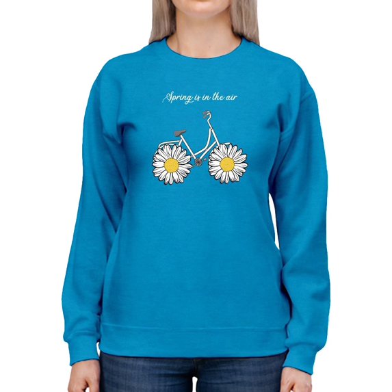 Daisy Bicycle Spring Air Sweatshirt Women -Image by Shutterstock, Female Medium