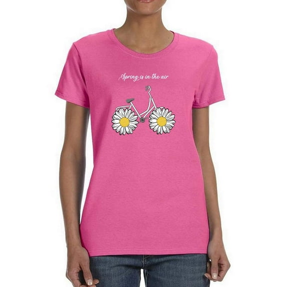 Daisy Bicycle Spring Air T-Shirt Women -Image by Shutterstock, Female Large