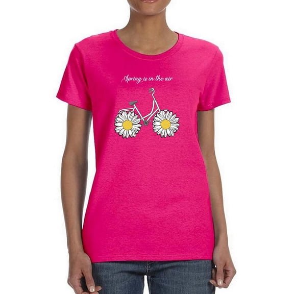 Daisy Bicycle Spring Air T-Shirt Women -Image by Shutterstock, Female Large