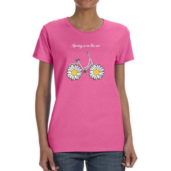 Daisy Bicycle Spring Air T-Shirt Women -Image by Shutterstock, Female Medium