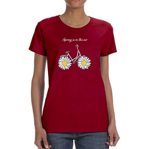 Daisy Bicycle Spring Air T-Shirt Women -Image by Shutterstock, Female Medium