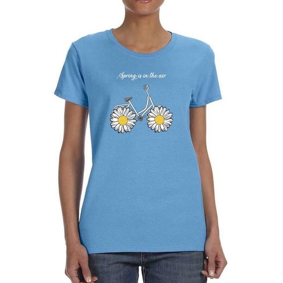 Daisy Bicycle Spring Air T-Shirt Women -Image by Shutterstock, Female XX-Large