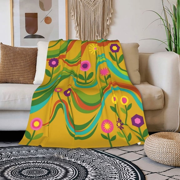 Daisy Blanket, Cozy Warm All Season Air Conditioning Blanket for Living Room Couch Sofa, Gifts for Adults 50x40