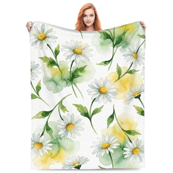 Daisy Blanket Daisies Flower Throw Blanket Ultra Soft Cozy Decorative Flannel Blanket for Home Bed Couch Sofa Room 50x40