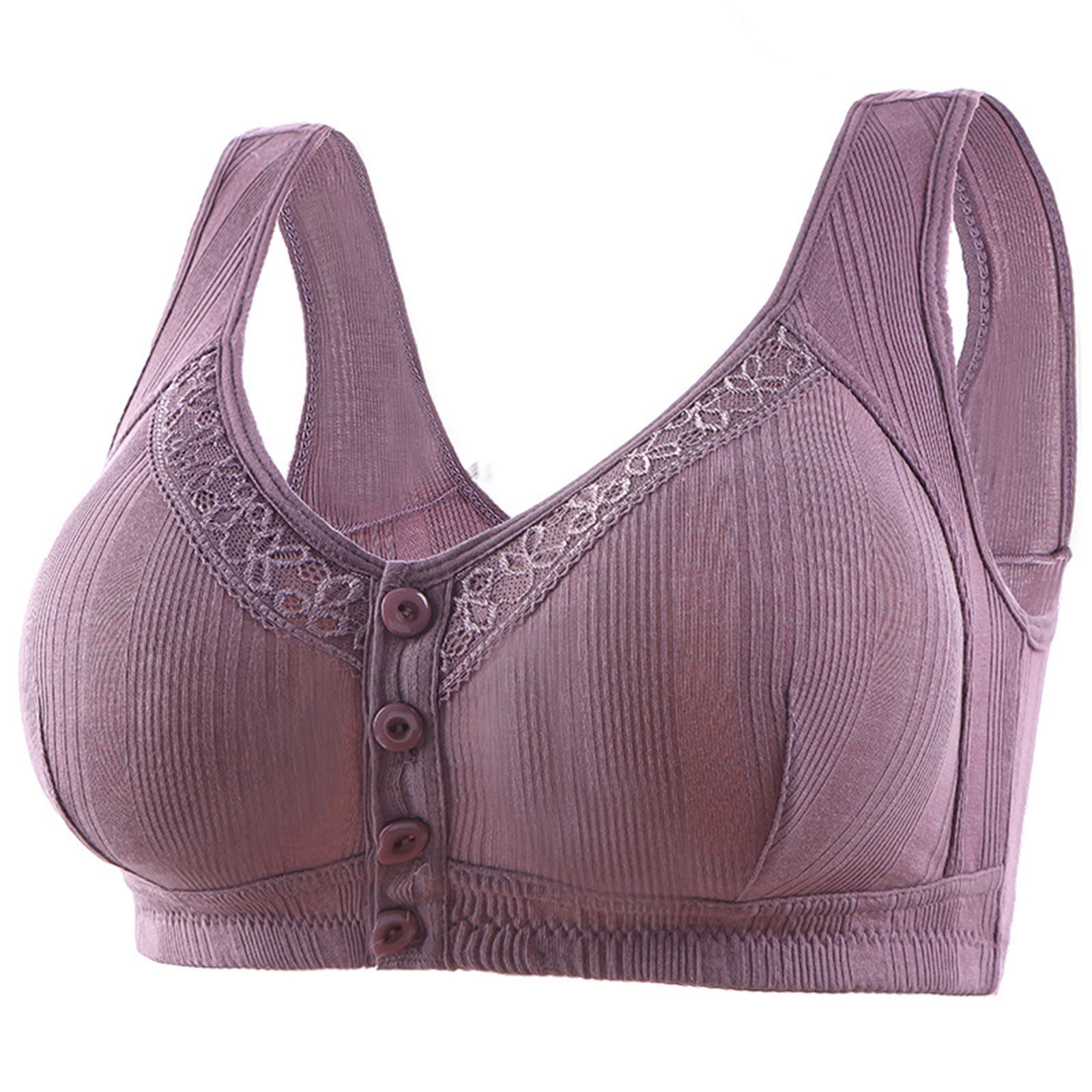 Daisy Bra For Seniors Convenient Front Close Button Sports Bras Cotton 