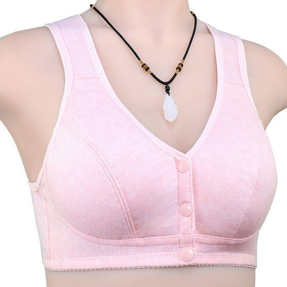 Daisy Bra for Seniors Front Snap Closure Bras Comfortable Wireless Bras Stretchy Daily Breathable Sports Bra Solid Underwear