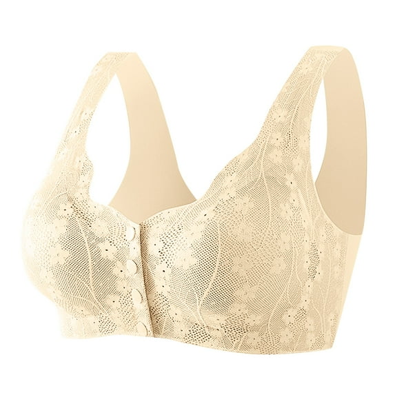 Daisy Bra for Women Comfortable Front Close Button Cotton Bra for Older Women without Underwire