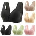thumbnail image 2 of 3-Pack Front Closure Bras For Older Women - Wireless, Comfortable T-Shirt Bralettes (No Underwire) 2 of 12