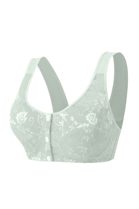 for Older Women Front Closure 2025 - No Underwire, Full Coverage Wireless Bra, Breathable Soft Comfortable Tshirt Bra for Seniors Plus Size