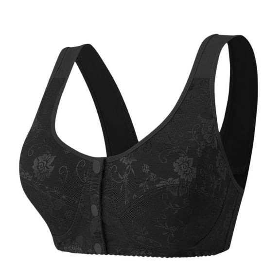 Daisy Bras for Older Women Front Closure 2025 - No Underwire, Full Coverage Wireless Bra, Breathable Soft Comfortable Tshirt Bra for Seniors Plus Size