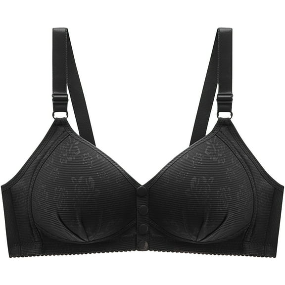 Daisy Bras for Older Women, 2024 New Comfortable Convenient Front Close Button Seamless Cotton Bra for Older Women
