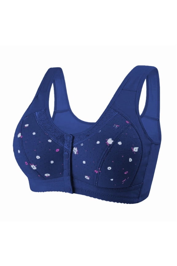 for Older Women 2025 - Front Closure No Underwire, Full Coverage Seamless Bra, Breathable Push Up Plus Size Soft Bralette for Seniors