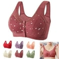 thumbnail image 1 of Cyglowse Daisy Bras for Seniors Front Closure, Wine Bras for Older Women, Senior Bras for Women Button Front 46, 1 of 6