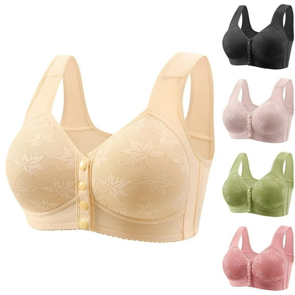 Daisy Bras for Older Women Comfort Soft Breathable Bra Wireless Front Closure Bras