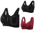 thumbnail image 1 of Daisy Bras for Older Women Floral Plus Size Bras Wireless Bras Front Closure Bras for Senior Comfort Bra Tshirt Bras, 1 of 3