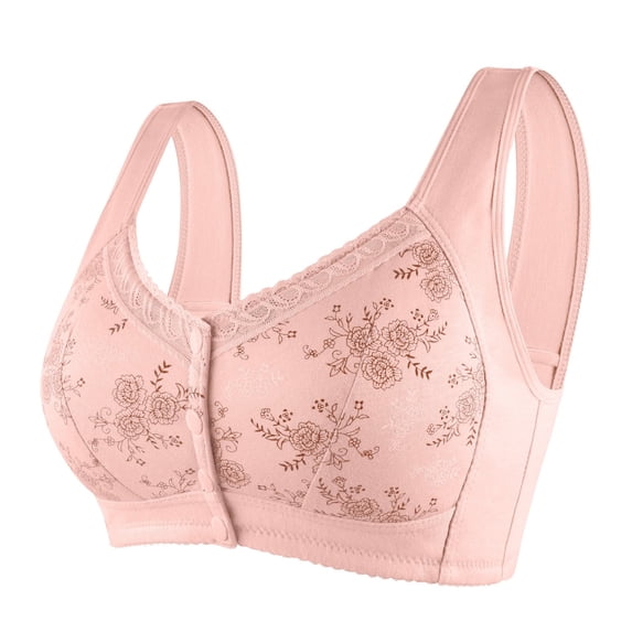 Daisy Bras for Older Women - Front Button, Convenient Snap, Everyday Sleep Bras