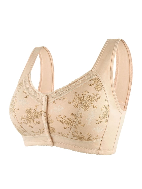 for Older Women - Front Button, Convenient Snap, Everyday Sleep Bras