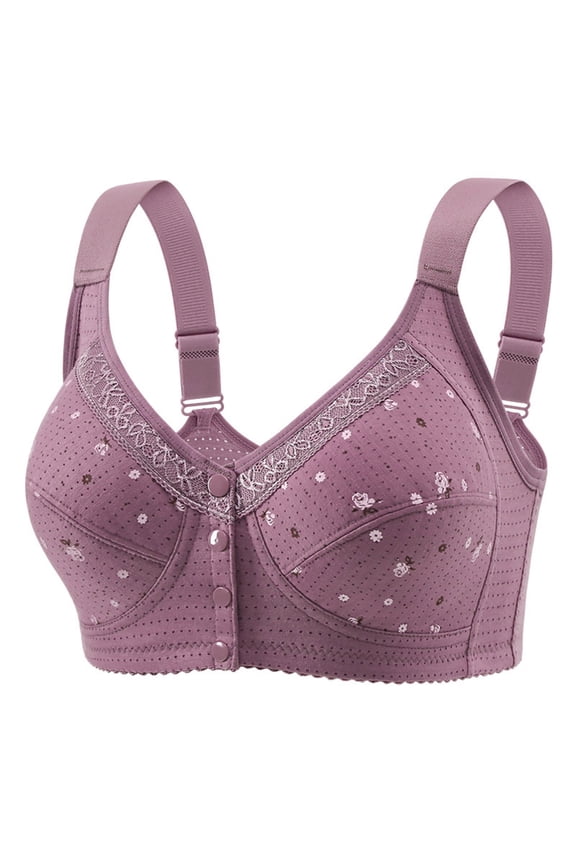 Daisy Bras for Older Women Front Closure Adjustable Shoulder Strap Anti-Sagging Breast Seniors Seamless Wireless Bra