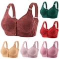 thumbnail image 1 of Daisy Bras for Older Women Front Closure No Underwire Comfortable Bra Breathable Push Up Full Coverage Bralette 13# Brown 48, 1 of 3