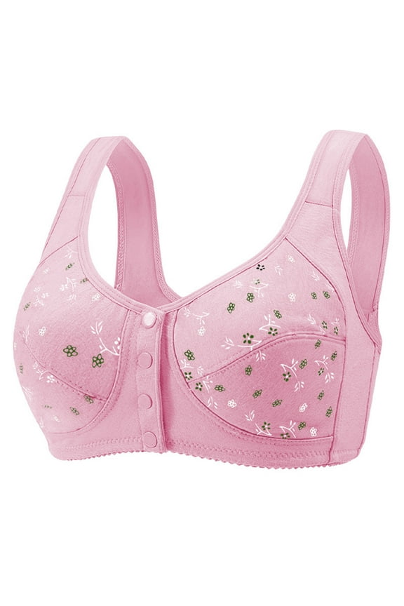 Daisy Bras for Older Women Front Closure Wireless Push Up No Underwire Comfortable Soft Thin Senior Everyday Bra
