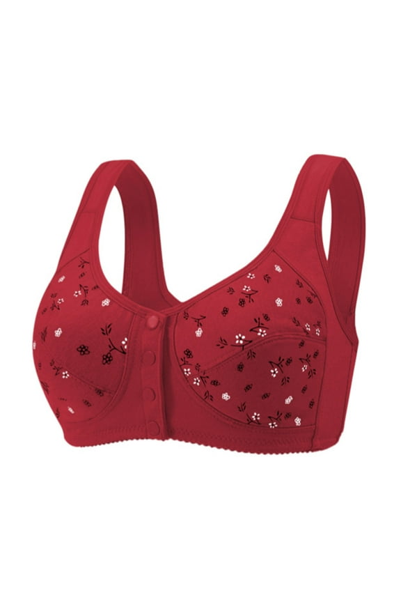 Daisy Bras for Older Women Front Closure Wireless Push Up No Underwire Comfortable Soft Thin Senior Everyday Bra