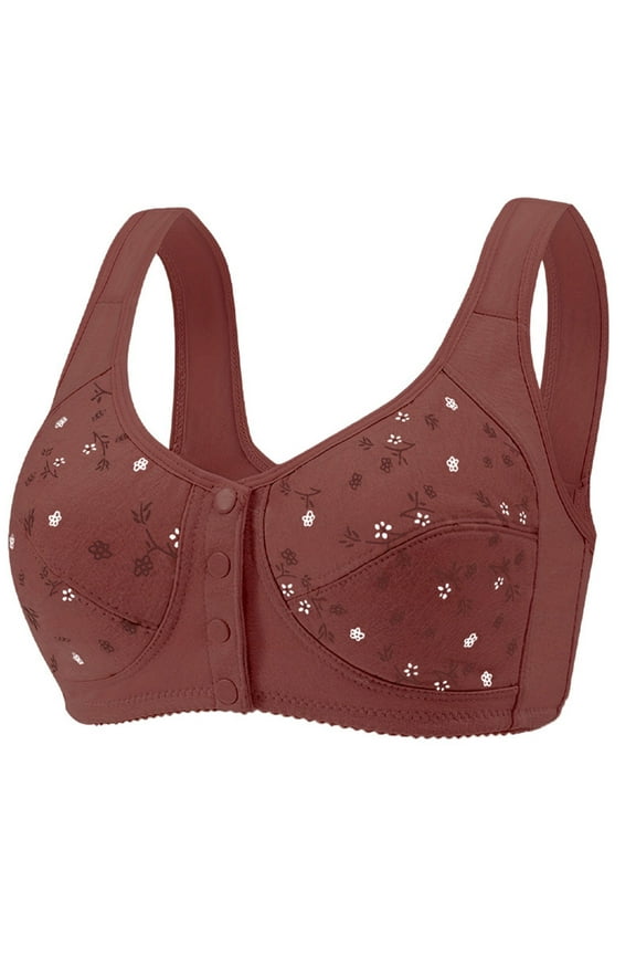 Daisy Bras for Older Women Front Closure Wireless Push Up No Underwire Comfortable Soft Thin Senior Everyday Bra