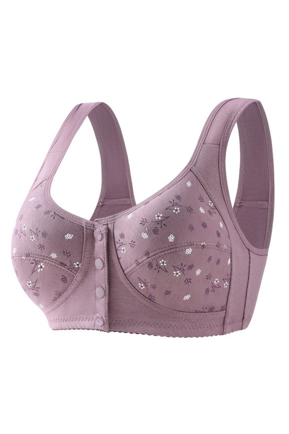 Daisy Bras for Older Women No Underwire Front Closure Comfort Senior Wireless Snap Closing Bra