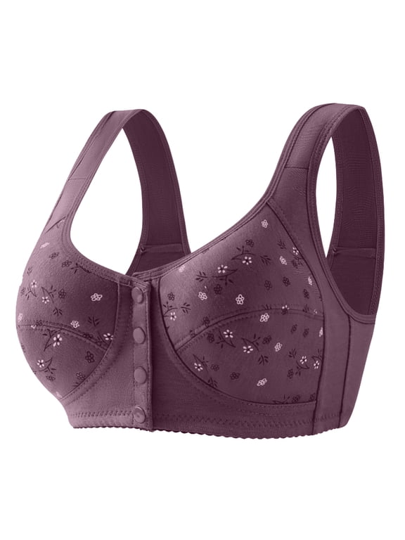 Daisy Bras for Older Women No Underwire Front Closure Comfort Senior Wireless Snap Closing Bra