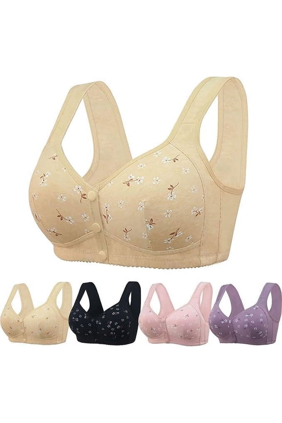 Daisy Bras for Women, 2025 New Daisy Bra for Seniors Front Closure No Underwire Wireless Snap Closing Bra