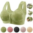 thumbnail image 1 of Cyglowse Bras with Front Closure for Older Women, Open Front Bras for Seniors, Green Bras 50, 1 of 9