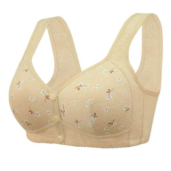 Daisy Bras for Women No Underwire Front Closure Comfort Senior Wireless Snap Closing Bra