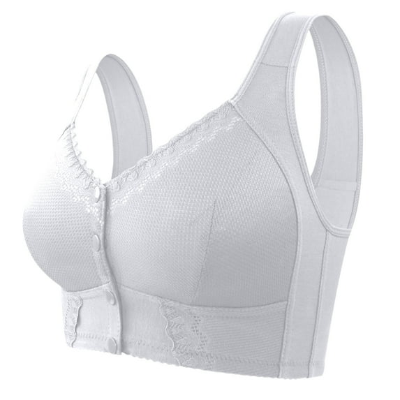 Daisy Bras for Women No Underwire Front Closure Comfort Senior Wireless Snap Closing Bra