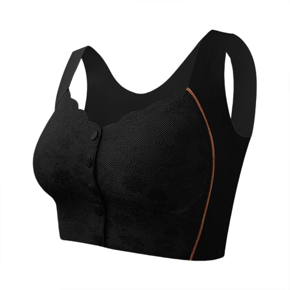 Daisy Bras for Women No Underwire Front Closure Comfort Senior Wireless Snap Closing Bra