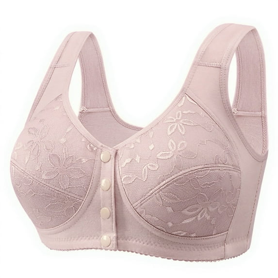 Daisy Bras for Women No Underwire Front Closure Comfort Senior Wireless Snap Closing Bra