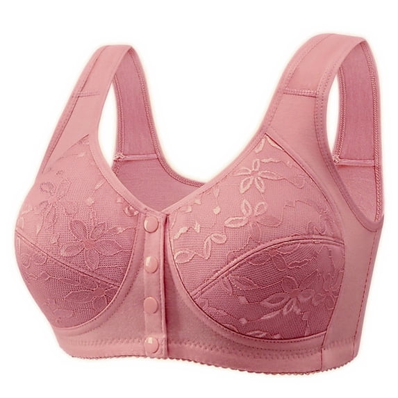 Daisy Bras for Women No Underwire Front Closure Comfort Senior Wireless Snap Closing Bra