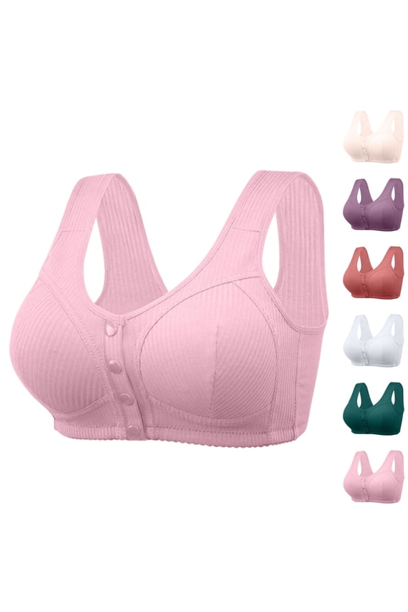 Bras for Women - No Underwire, Full Support, Front Closure, 2026 Daisy Bra Watermelon Red 46