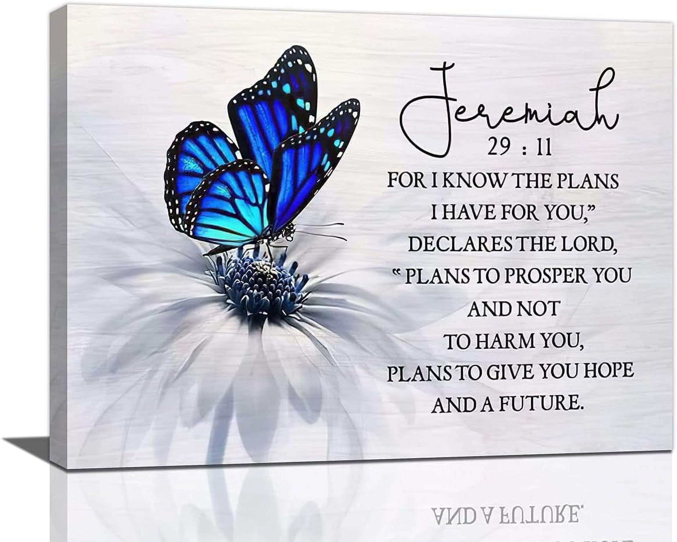 Daisy Butterfly Bathroom Wall Art Scripture Bible Verse Wall Decor