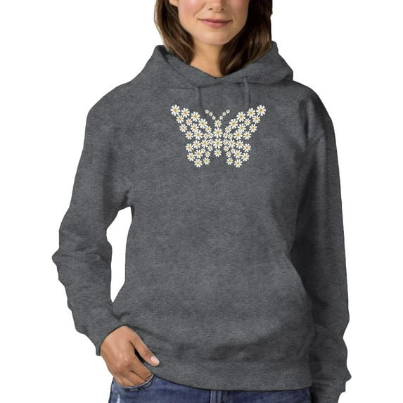 Daisy Butterfly Hoodie Women -Image by Shutterstock, Female Large