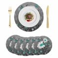 thumbnail image 1 of Daisy Butterfly Round 13 Inch Placemats Set of 6, Spring Floral Teal Butterflies Modern Art HeatResistant Non Slip Place Mats for Dining Table, Wipeable Braided Kitchen Table Mats for Housewarming, 1 of 9