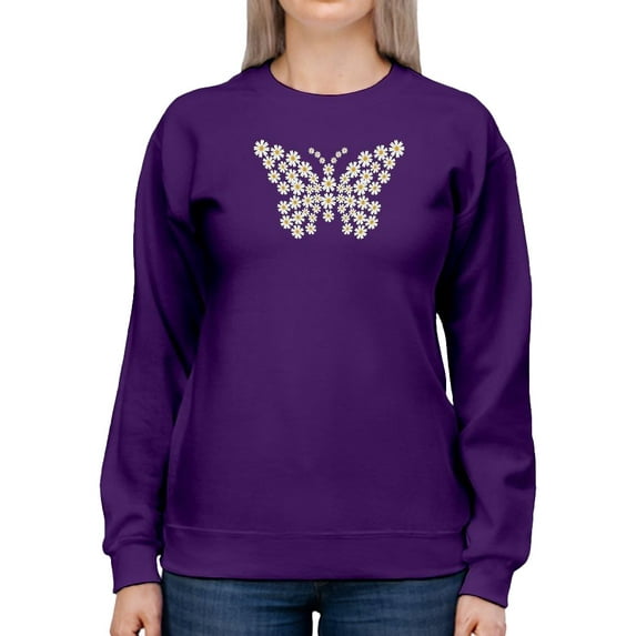 Daisy Butterfly Sweatshirt Women -Image by Shutterstock, Female 3X-Large